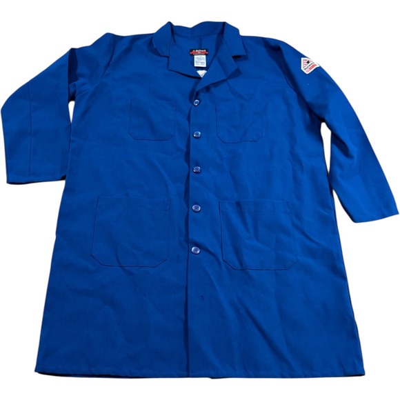 Bulwark FR Flame Resistant Nomex Royal Blue Lab Coat Work Coverall XL-RG‎